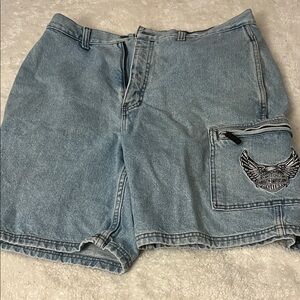 Harley-Davidson mens Blue Jean Shorts